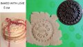 BAKED WITH LOVE кръгъл надпис печат щампа за сладки бисквитки тесто пластмасов, снимка 1 - Форми - 28512853