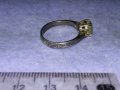 Стар АНГЛИЙСКИ СРЕБЪРЕН ПРЪСТЕН ЛАКИРАНО СРЕБРО 925 с НАТУРАЛЕН ШЛИФОВАН НЕФРИТ и ЦИРКОНИ 39897, снимка 9