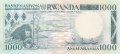 1000 франка 1988, Руанда, снимка 2
