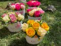 Кашпи със седем сапунени рози 