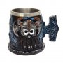 Код 95625 Стилна чаша от полирезин и метал с релефни декорации - герой с шлем