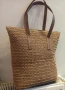 Нова дамска лятна плетена чанта в цвят Каки, снимка 4