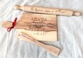 Гравирана дъска за рязане комплект с точилка и шпатула , снимка 1 - Подаръци за жени - 35373567