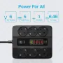 Разклонител за контакт 220V ,6 гнезда, 5 USB, 1 Type C  със защита, снимка 6