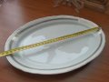 Стар български порцелан плато елипса, снимка 2