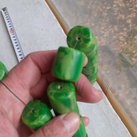 Огромна броеница от каталин 33 зърна + поп зелена с дамари, снимка 4 - Антикварни и старинни предмети - 38321272