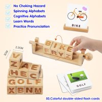 МОНТЕСОРИ, дървени кубчета с букви и цифри, снимка 4 - Образователни игри - 43323609