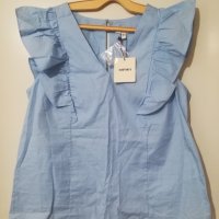 Нова блуза в нежно синьо, снимка 1 - Корсети, бюстиета, топове - 40633574