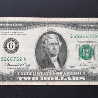 Банкнота. Долар .САЩ.  2 долара . 200 години независимост на Америка. . 1976  година., снимка 2 - Нумизматика и бонистика - 36784809