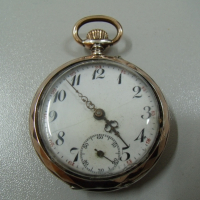 № 6154 стар френски джобен часовник   - REMONTOIR Sylindre   - сребърен с позлата   , снимка 12 - Антикварни и старинни предмети - 36437361
