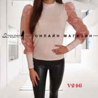 Дамска блуза с ефектни ръкави, снимка 1 - Блузи с дълъг ръкав и пуловери - 27235477