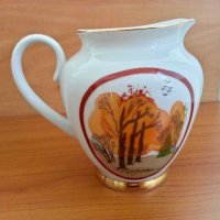 Руски порцелан лфз чайник и латиера , снимка 4 - Антикварни и старинни предмети - 28623080