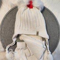 Зимен комплект шапка, шал и ръкавички 1-4г., снимка 7 - Шапки, шалове и ръкавици - 43309858