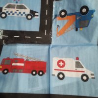 Полиция линейка пожарна багер превозни средства транспортни полицейска 10 парти салфетки рожден ден, снимка 1 - Други - 37488225