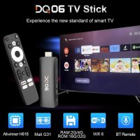 DQ06 TV Stick 4K, Android TV, IPTV, SlimBoxTv, Тв Стик, HDR10+, WiFi 6, Smart TV, снимка 2 - Приемници и антени - 43492372