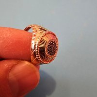 уникален мъжки златен пръстен 14 к с ковани черни оникси и цирконии, снимка 7 - Пръстени - 43610485