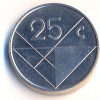 Остров Аруба 25 цента 1995 година, снимка 2 - Нумизматика и бонистика - 26753547
