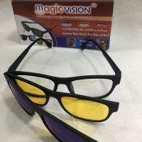 Магнитни Очила 3в1 за нощно шофиране слънчеви мъгла мода дамски мъжки, снимка 4 - Слънчеви и диоптрични очила - 28239300