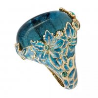 Стилен дамски пръстен със син камък, снимка 8 - Пръстени - 37107275