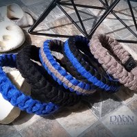 Мъжка плетена гривна, синьо и черно, снимка 2 - Гривни - 32773308