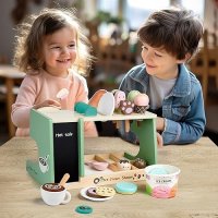 Нов Интерактивен Образователен Дървен Комплект Сладолед и Кафе Деца, снимка 5 - Други - 43071001