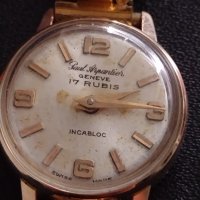 Paul Arpantier GENEVE INCABLOC позлатен дамски часовник и верижка с печати 17 РУБИНА 30680, снимка 5 - Антикварни и старинни предмети - 40492526