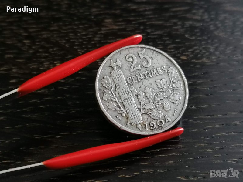 Mонета - Франция - 25 сентима | 1904г., снимка 1