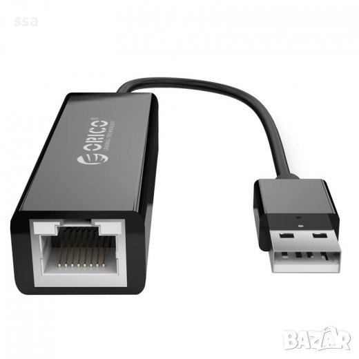 Orico адаптер USB to LAN 100Mbps black - UTJ-U2, снимка 1