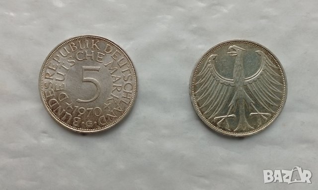 5 ФРГ марки сребро , снимка 1