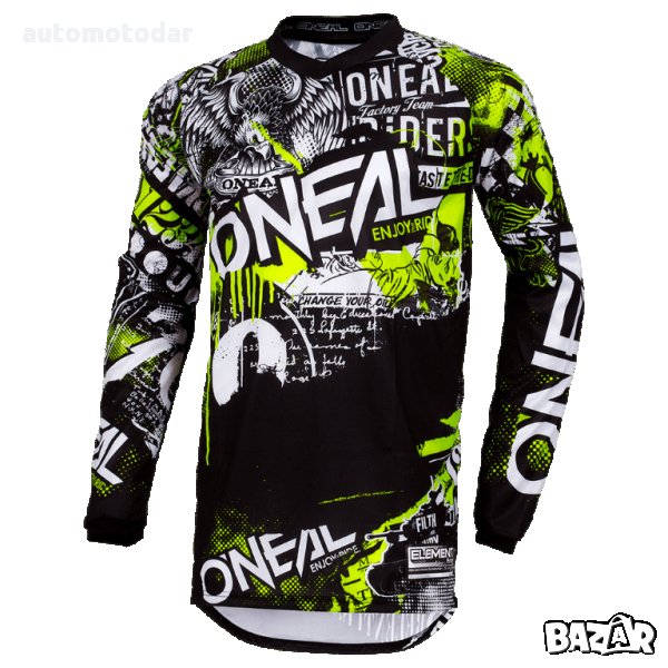 Мотокрос блуза O’NEAL ELEMENT ATTACK BLACK/HI-VIZ, снимка 1