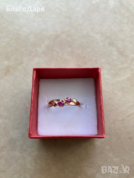 златен руски пръстен с рубини, снимка 1