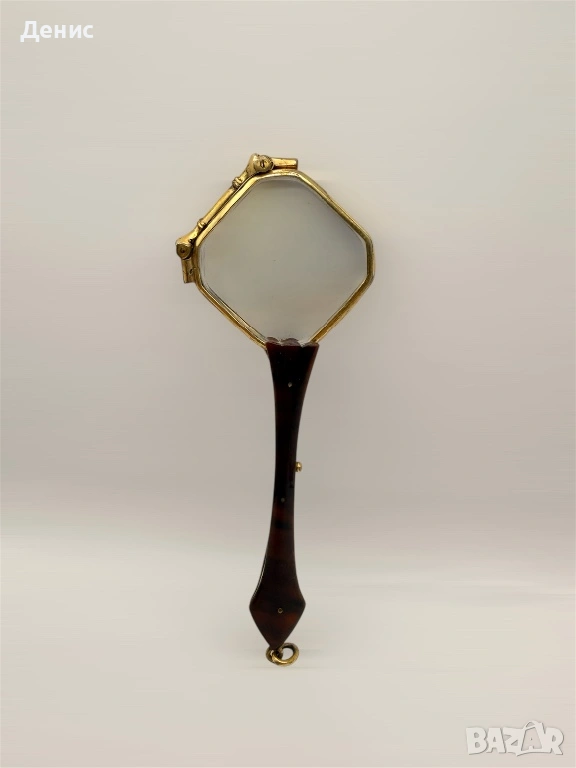 Сгъваеми очила (лорнет) – костенурка, 14K позлата, рядка квадратна форма, снимка 1