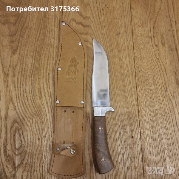 Ловджийски нож Андрей Стоянов Габрово орехови чирени абсолютно нов неизползван, снимка 1