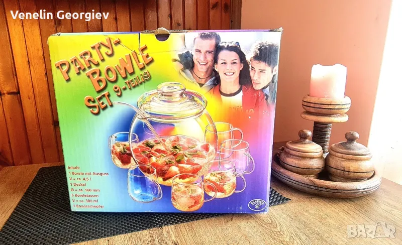 Комплект за пунш ,,Bohemia" от 9 части за сервиране на напитки 4.5L, снимка 1