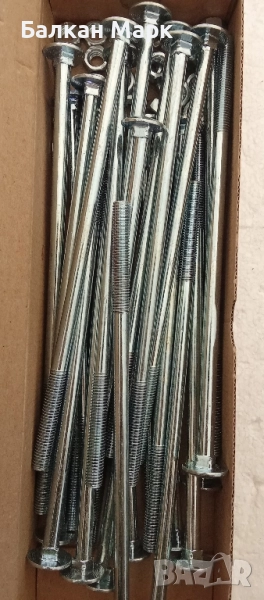 Коларски болтове с гайки – 8x200, DIN 603, поцинковани,25бр. (внос от Германия), снимка 1