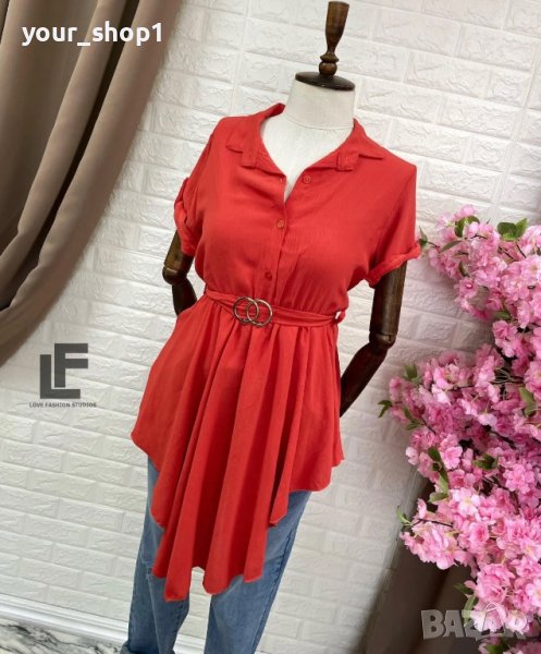 Дамска туника риза червено, снимка 1