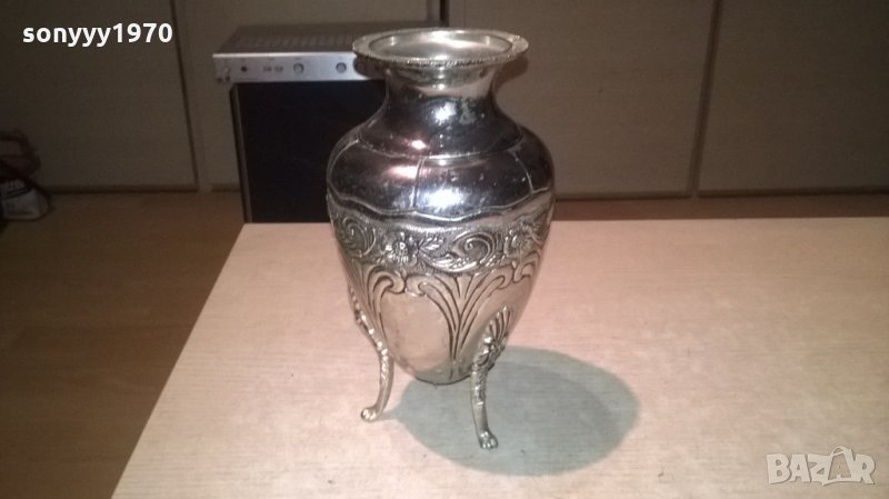 ваза/кана-внос франция-24х13см-метална с релеф, снимка 1