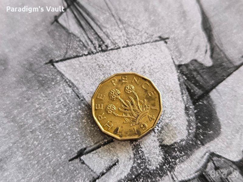 Монета - Великобритания - 3 пенса | 1941г., снимка 1