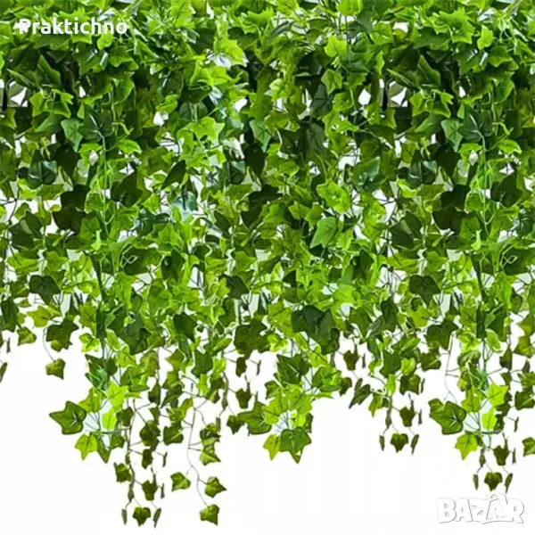 Гирлянд изкуствен бръшлян, 50,4 м, идеална украса за тераса,балкон,стая, снимка 1