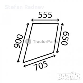 СТЪКЛО ЗА ВРАТА (ГОРНА ЧАСТ, ПЛОСКО) - JOHN DEERE 30 СЕРИЯ, снимка 1