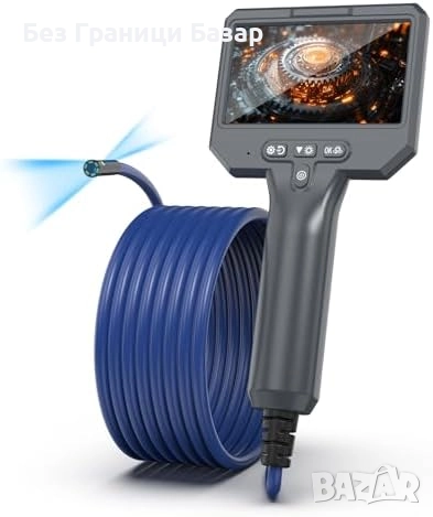 Нов Ендоскоп камера инспекция 1920P с двойна леща, 4.3" екран и 5м кабел, снимка 1