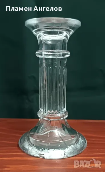 Стъклен свещник , снимка 1