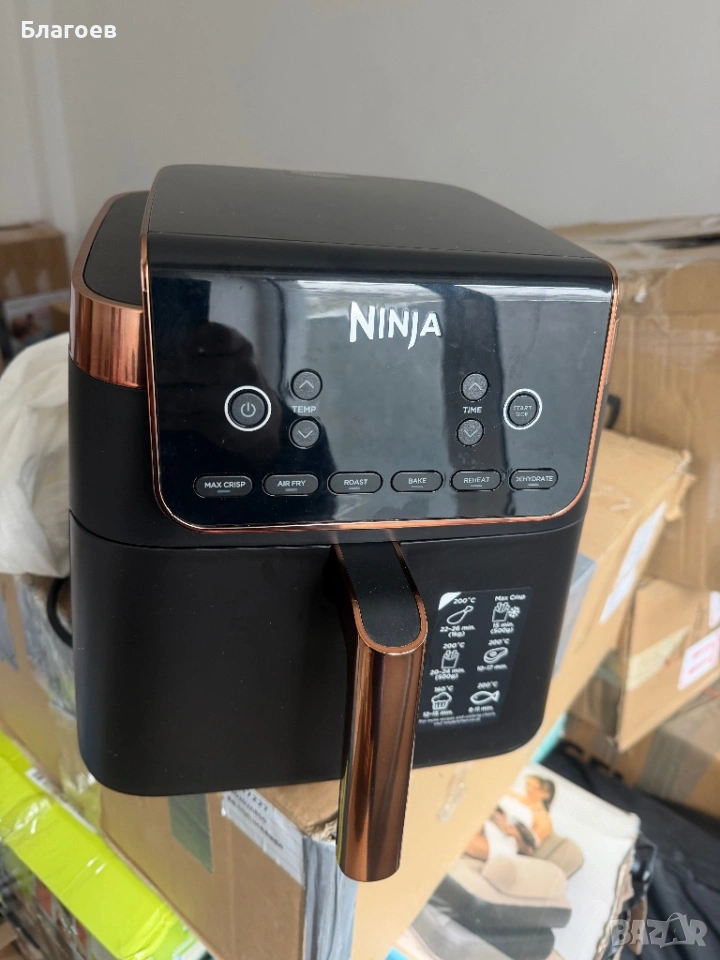 Фритюрник без мазнина Ninja Air Fryer MAX PRO, 6,2 л, черен/кафяв, с множество функции, голям капаци, снимка 1