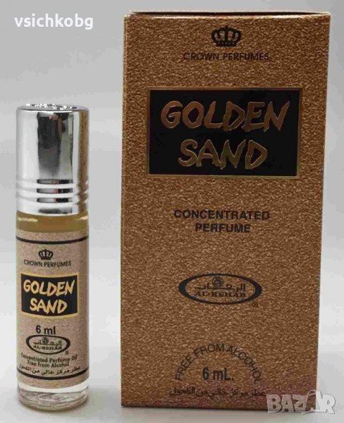 Арабско парфюмно олио - масло Al Rehab Golden sand  6ml дълготраен, дървесен, ванилов муску 0% алкох, снимка 1