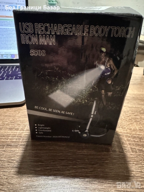 Нова гръдна светлина 500lm USB Зареждаема Спортна Лампа за тичане бягане вечер, снимка 1