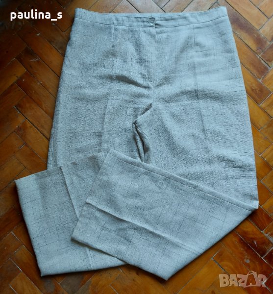 Копринен панталон с висока талия в меланж - България / голям размер , снимка 1