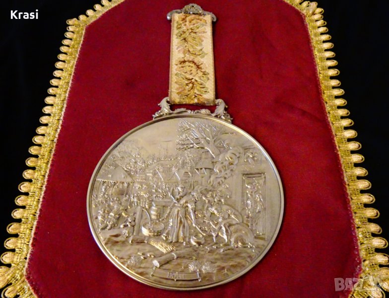 Есен релефно пано,плакет,медал,картина от калай на WMF. , снимка 1