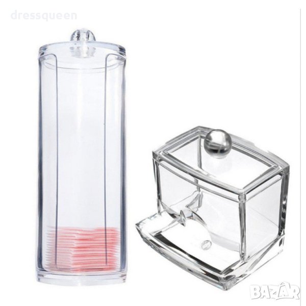 1710 Комплект кутии за съхранение на тампони за грим и клечки за уши, снимка 1