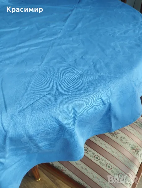 Памучна покривка в овална форма Жакардови маслинови клончета 👉156 х 200 см, снимка 1