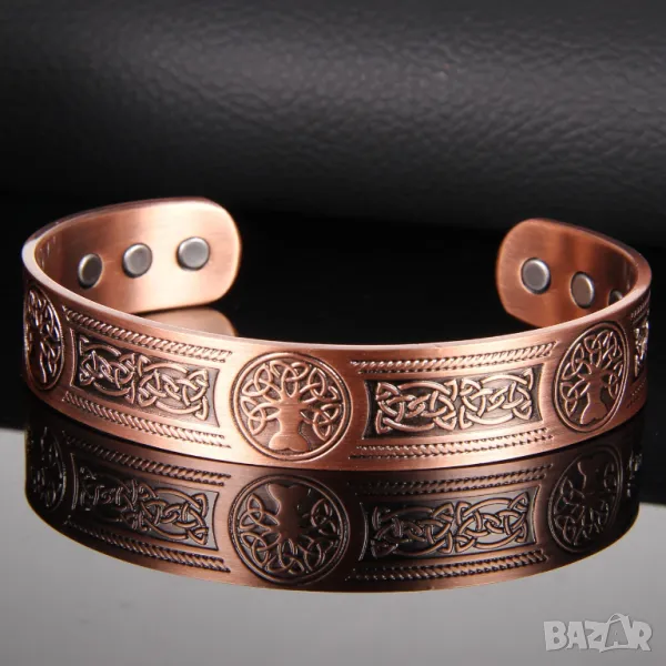 Медна магнитна гривна Дървото на живота, снимка 1